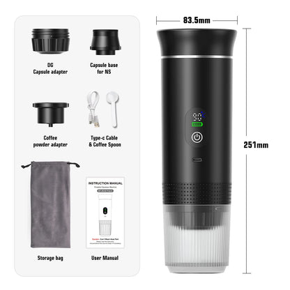 DENOKIN Portable 3-in-1 Espresso Maker