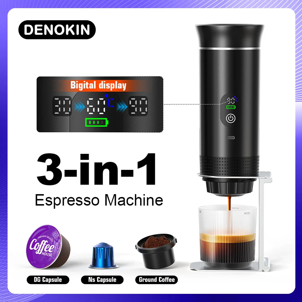 DENOKIN Portable 3-in-1 Espresso Maker